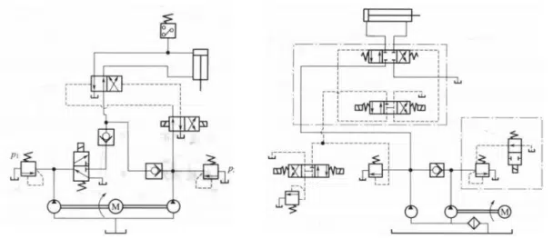 3. Secondary pressure regulating circuit   4. Pressure regulating circuit for compound pumps
